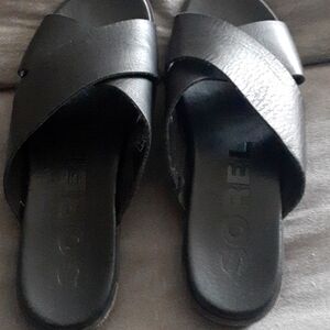 Sorel leather slide sandals size 10 Women